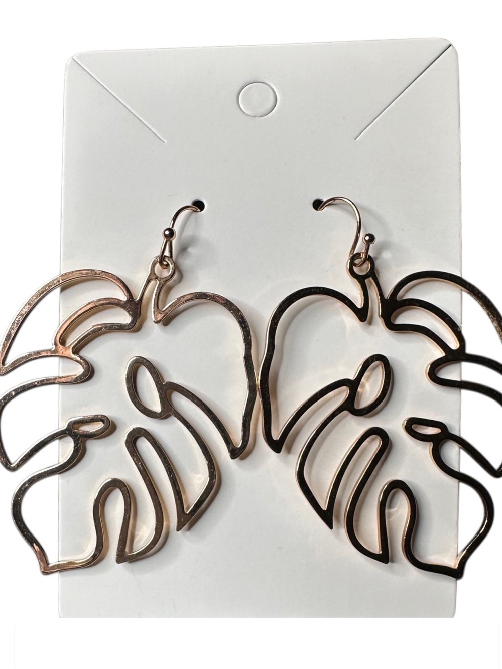 5/$25 😻 Rose Gold Tone Monstera Leaf Drop Earrings - Women Jewelry
